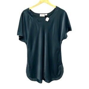 Vintage gold label Victoria Secret Hunter green satin night shirt NWT